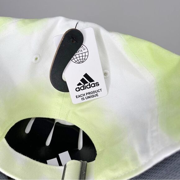 NWT Adidas Aeroready Lime Green & White Tie Dye Watercolor Relaxed Baseball Hat - Picture 7 of 7